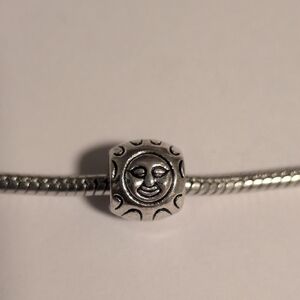 Silver Sun Charm for Pandora Style Bracelet
